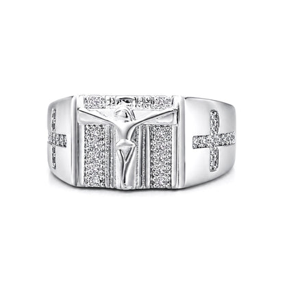RS-10331 | Men's D-Color 0.24CT Ring | White Gold Plated