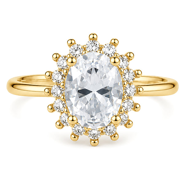 RS-10434 | Oval D-Color 1.5CT Ring | 18K Gold Plated