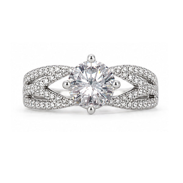RS-10181 | D-Color 2CT Ring | White Gold Plated