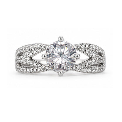 RS-10181 | D-Color 2CT Ring | White Gold Plated