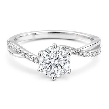 RS-10551 | D-Color 1CT Ring | White Gold Plated