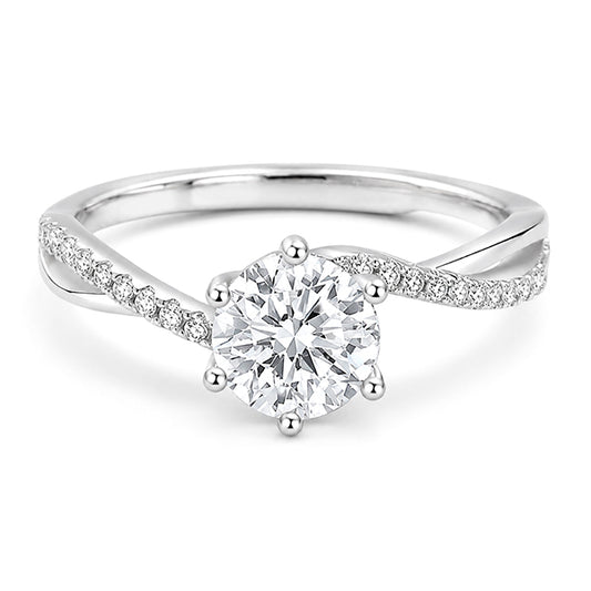 RS-10551 | D-Color 1CT Ring | White Gold Plated