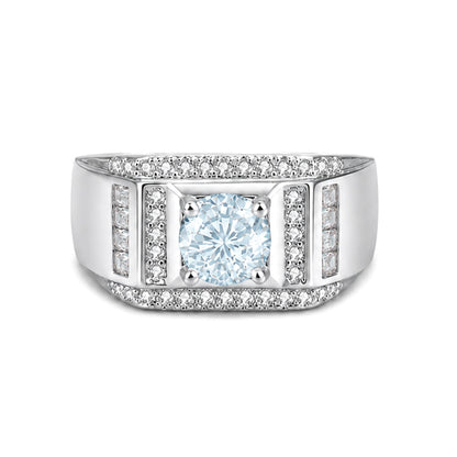 RS-10322 | Men's Fancy Color 1CT Ring | White Gold Plated