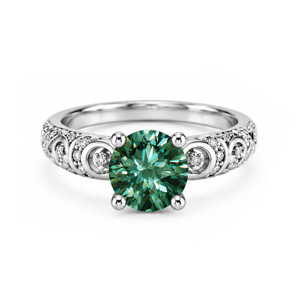 RS-10082 | Fancy Color 2CT Ring | White Gold Plated