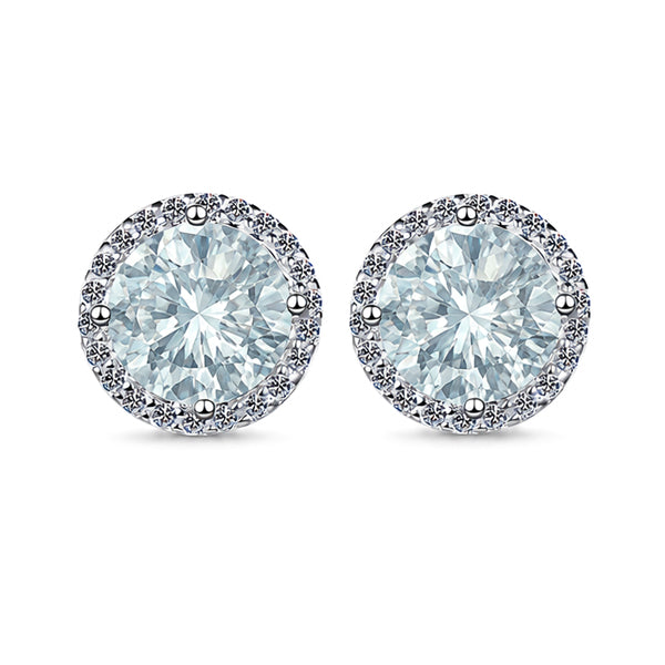 ES-20022 | Fancy Color 2CT Stud Earrings | White Gold Plated