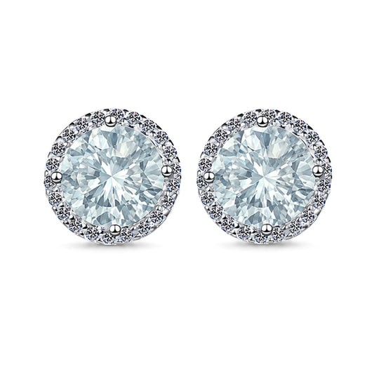 ES-20022 | Fancy Color 2CT Stud Earrings | White Gold Plated