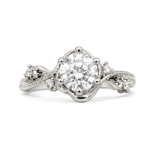 RS-10451 | D-Color 1CT Ring | White Gold Plated