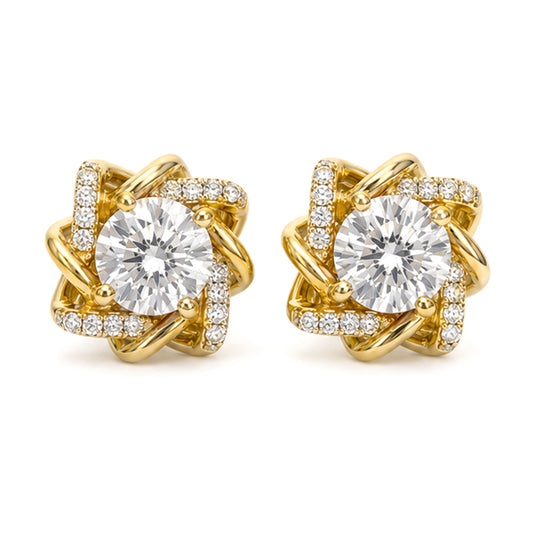 ES-20174 | D-Color 2CT Stud Earrings | 18K Gold Plated