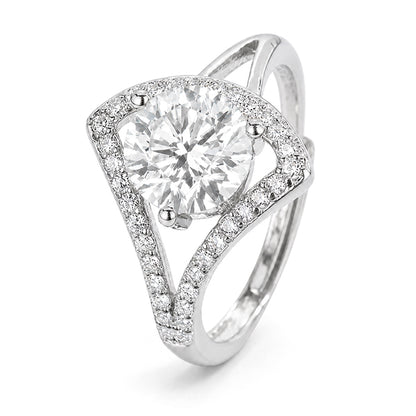 RS-10581 | D-Color 2CT Ring | White Gold Plated