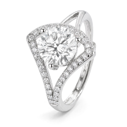 RS-10581 | D-Color 2CT Ring | White Gold Plated