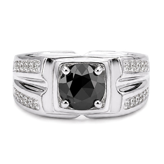 RS-10273 | Men's Fancy Color 1CT Ring | White Gold Plated