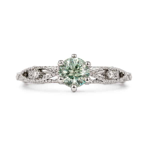 RS-10442 | Fancy Color 0.5CT Ring | White Gold Plated