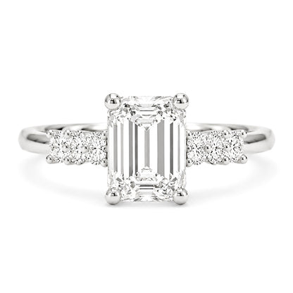 RS-10421 | Emerald 3CT D-Color Ring | White Gold Plated