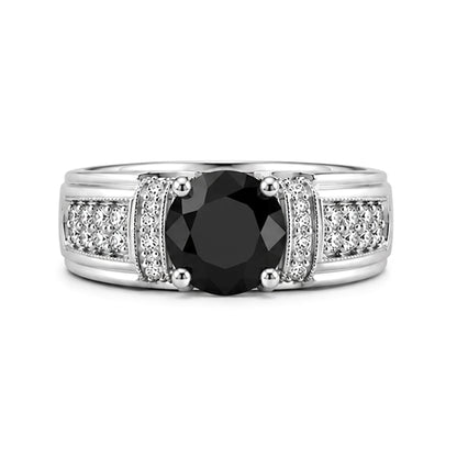 RS-10253 | Men's Fancy Color 1CT Ring | White Gold Plated