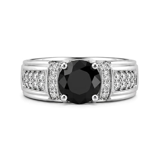 RS-10253 | Men's Fancy Color 1CT Ring | White Gold Plated