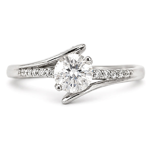 RS-10501 | D-Color 0.5CT Ring | White Gold Plated