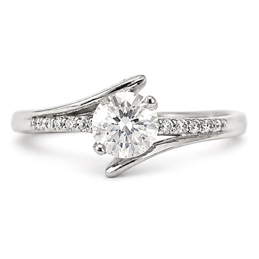 RS-10501 | D-Color 0.5CT Ring | White Gold Plated
