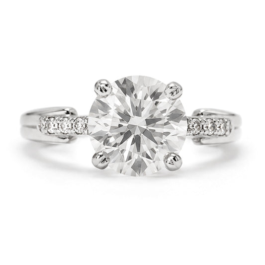 RS-10511 | D-Color 2CT Ring | White Gold Plated