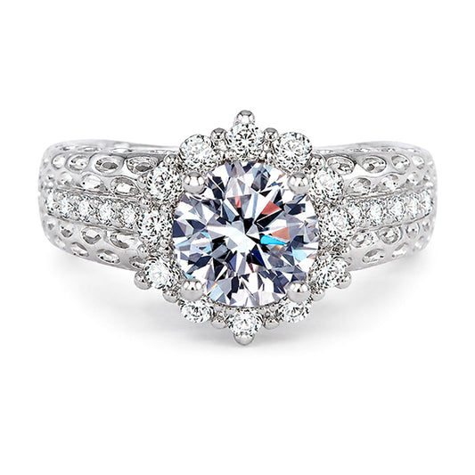 RS-10541 | D-Color 2CT Ring | White Gold Plated
