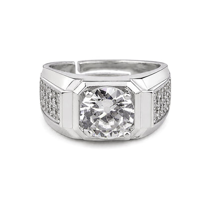 RS-10351 | Men's D-Color 2CT Ring | White Gold Plated