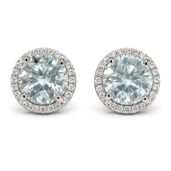 ES-20112 | Fancy Color 4CT Stud Earrings | White Gold Plated