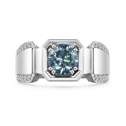 RS-10292 | Men's Fancy Color 1CT Ring | White Gold Plated
