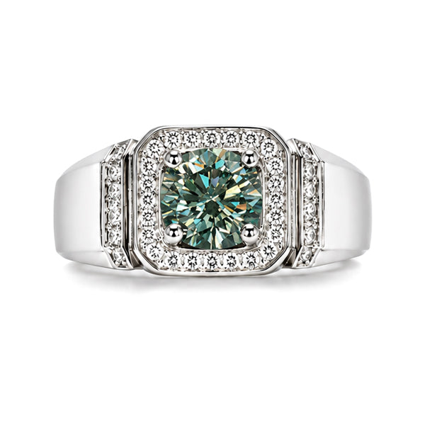 RS-10312 | Men's Fancy Color 1CT Ring | White Gold Plated
