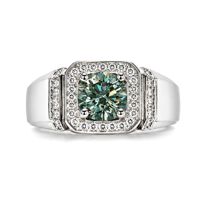 RS-10312 | Men's Fancy Color 1CT Ring | White Gold Plated