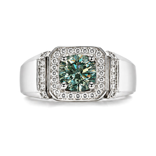 RS-10312 | Men's Fancy Color 1CT Ring | White Gold Plated