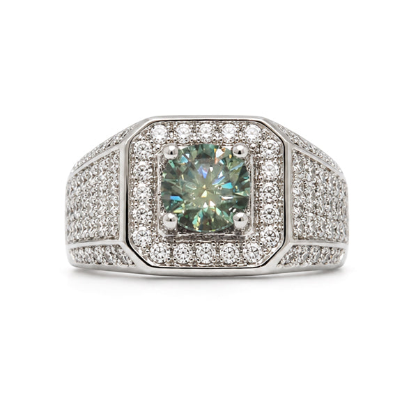 RS-10342 | Men's Fancy Color 1CT Ring | White Gold Plated