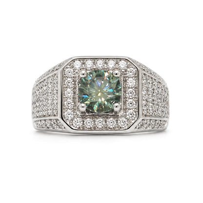 RS-10342 | Men's Fancy Color 1CT Ring | White Gold Plated