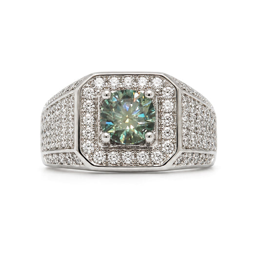 RS-10342 | Men's Fancy Color 1CT Ring | White Gold Plated