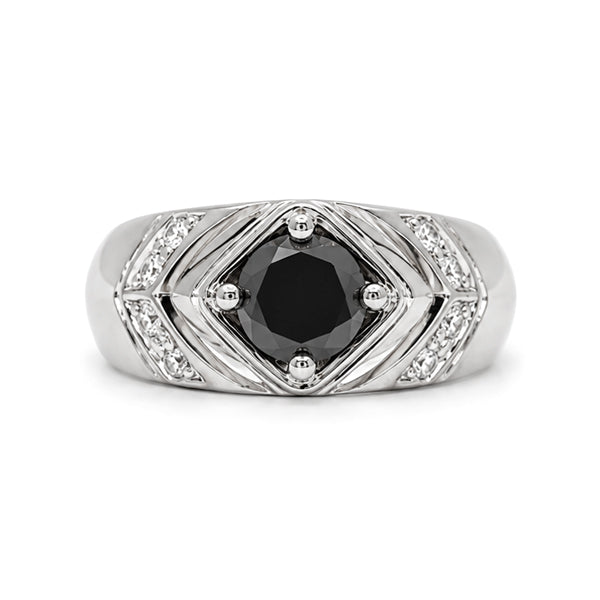 RS-10303 | Men's Fancy Color 1CT Ring | White Gold Plated
