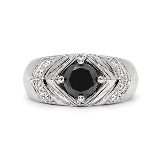 RS-10303 | Men's Fancy Color 1CT Ring | White Gold Plated