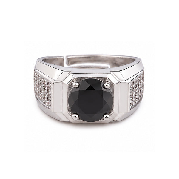 RS-10353 | Men's Fancy Color 2CT Ring | White Gold Plated