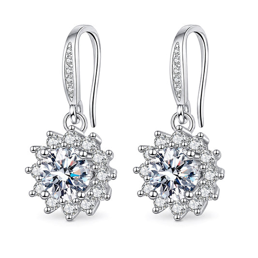 ES-20121 | D-Color 2CT Earrings | White Gold Plated