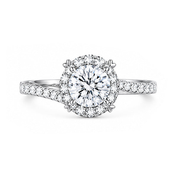 RS-10121 | D-Color 1CT Ring | White Gold Plated