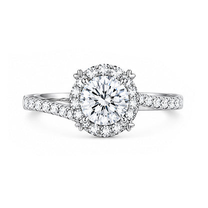 RS-10121 | D-Color 1CT Ring | White Gold Plated