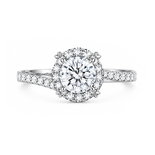 RS-10121 | D-Color 1CT Ring | White Gold Plated