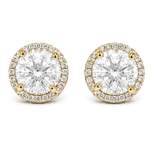 ES-20114 | Fancy Color 4CT Stud Earrings | 18K Gold Plated