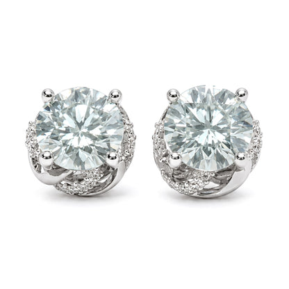 ES-20102 | Fancy Color 2CT Stud Earrings | White Gold Plated