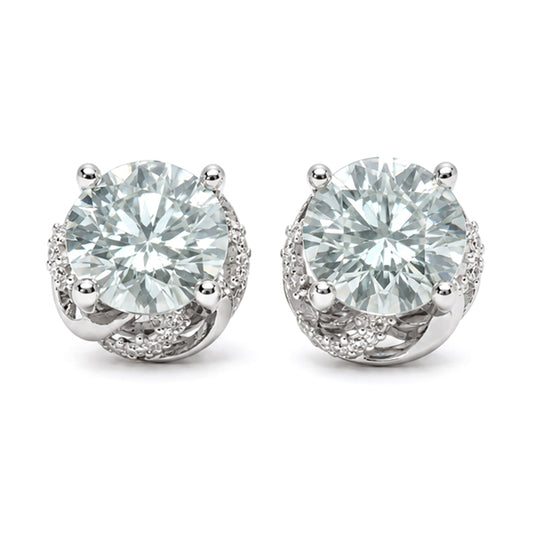 ES-20102 | Fancy Color 2CT Stud Earrings | White Gold Plated
