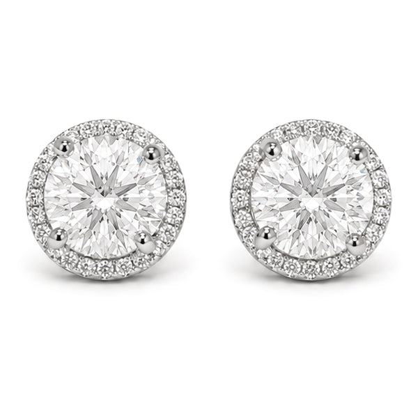 ES-20111 | D-Color 4CT Stud Earrings | White Gold Plated