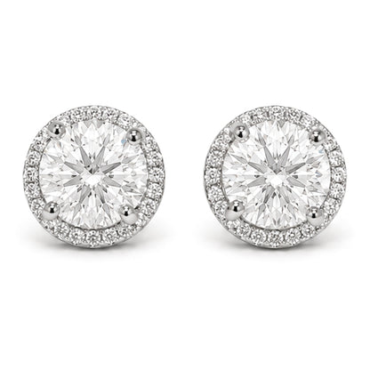 ES-20111 | D-Color 4CT Stud Earrings | White Gold Plated
