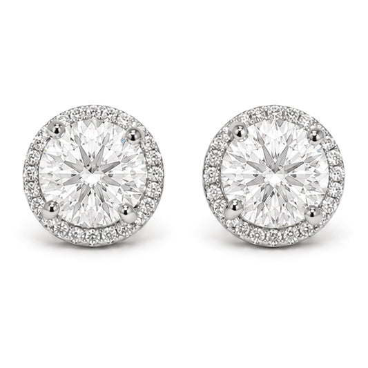 ES-20111 | D-Color 4CT Stud Earrings | White Gold Plated