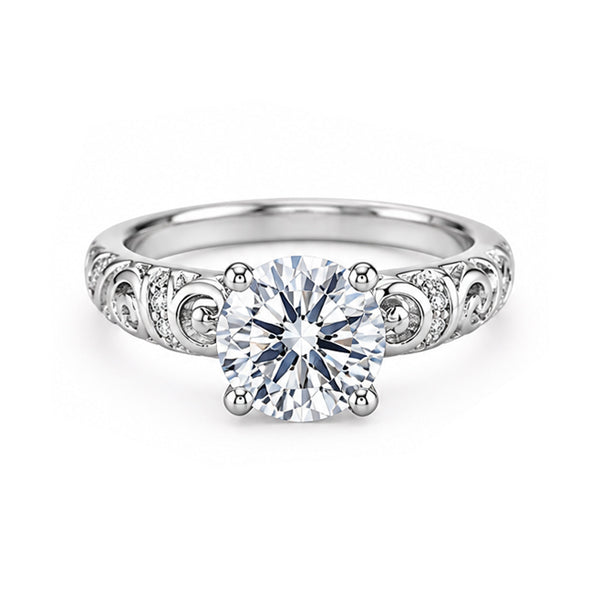 RS-10081 | D-Color 2CT Ring | White Gold Plated