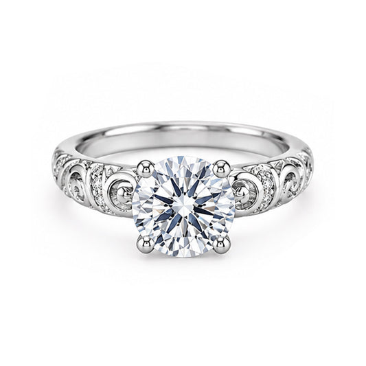 RS-10081 | D-Color 2CT Ring | White Gold Plated
