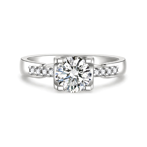 RS-10381 | D-Color 1CT Ring | White Gold Plated