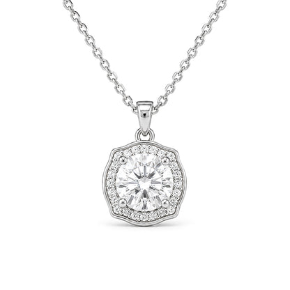 NS-30071 | D-Color 3CT Pendant Necklace | White Gold Plated
