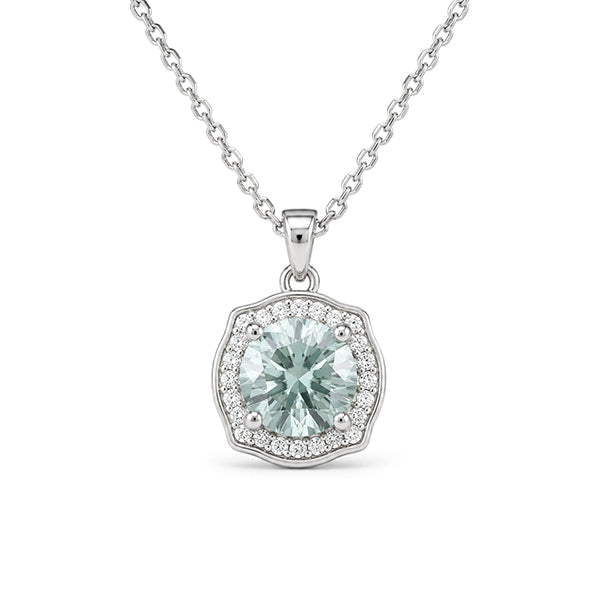 NS-30072 | Fancy Color 3CT Pendant Necklace | White Gold Plated